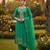 Sea green color graceful partywear ethnic dani cotton fabric suit for girls