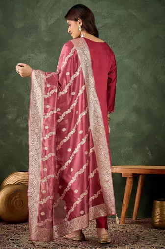 pink fancy viscose rayon kurta set