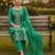 Sea green color graceful partywear ethnic dani cotton fabric suit for girls