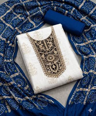 Off white color stylish rayon fabric graceful ethnic salwar kameez 3