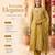 Women's yellow rayon printed straight kurta set with dupatta