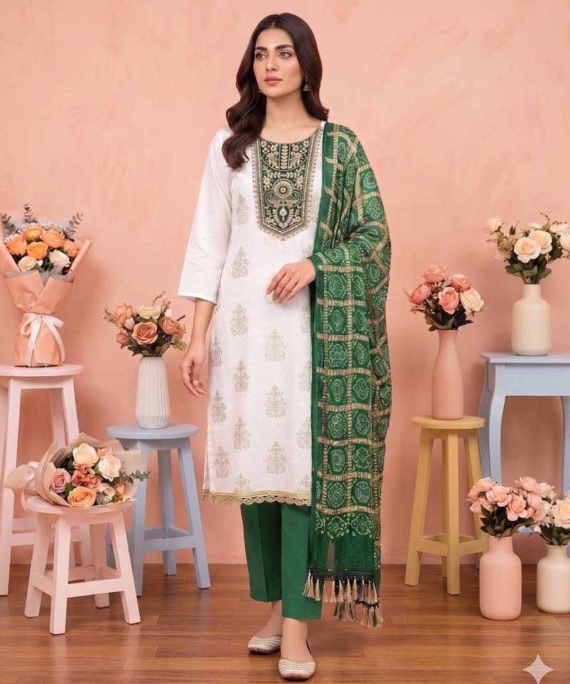Off white color stylish rayon fabric graceful ethnic salwar kameez