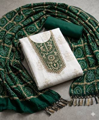 Off white color stylish rayon fabric graceful ethnic salwar kameez 3