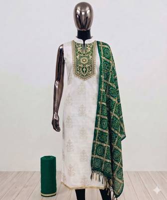 Off white color stylish rayon fabric graceful ethnic salwar kameez 4
