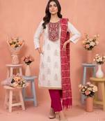 Off white color stylish rayon fabric graceful ethnic salwar kameez
