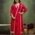 rani-pink fancy silk blend kurta set