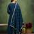 teal fancy silk blend kurta set