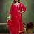 rani-pink fancy silk blend kurta set