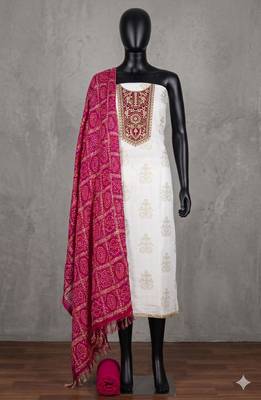 Off white color stylish rayon fabric graceful ethnic salwar kameez 4