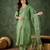green fancy silk blend kurta set