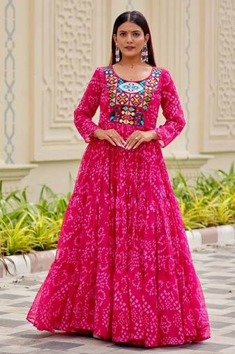 pink fancy faux georgette kurta set