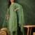 green fancy silk blend kurta set