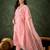 pink fancy silk blend kurta set