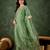 green fancy silk blend kurta set