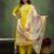 yellow fancy blended cotton kurta set