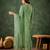 green fancy silk blend kurta set