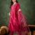 cherry-red fancy silk blend kurta set