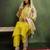 yellow fancy blended cotton kurta set