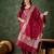 scarlet-red fancy silk blend kurta set