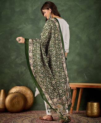 white fancy blended cotton kurta set 4