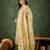 light-yellow fancy silk blend kurta set