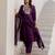 purple fancy blended cotton kurta set