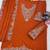 Orange color stylish chinon fabric designer embroidered palazzo dress