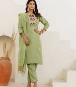 pear fancy blended cotton kurta set