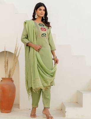 pear fancy blended cotton kurta set 2
