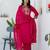 pink fancy blended cotton kurta set