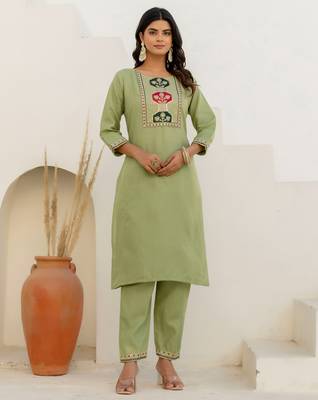 pear fancy blended cotton kurta set 4
