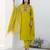 lemon fancy blended cotton kurta set