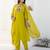 lemon fancy blended cotton kurta set