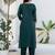 green fancy blended cotton kurta set