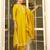 yellow fancy silk blend kurta set