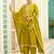 lemon fancy silk blend kurta set