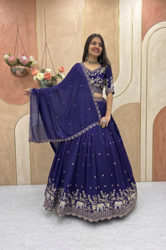 Elephant Threadwork Lehenga Choli Set