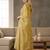 Women's yellow rayon printed straight kurta set with dupatta
