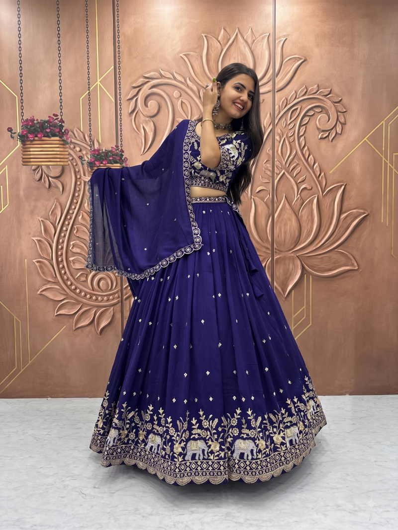 Elephant Threadwork Lehenga Choli Set