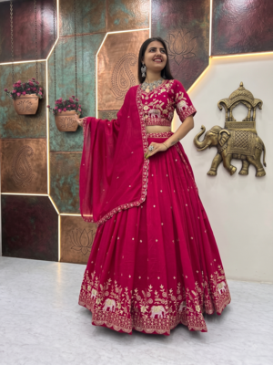 Elephant Threadwork Lehenga Choli Set 1