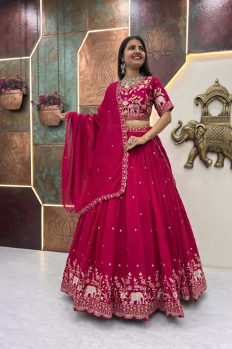 Elephant Threadwork Lehenga Choli Set