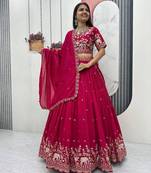 New Womens Latest Festive Wear  with Intricate Elephant Threadwork Lehenga Choli Set