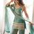 Sea green embroidered kurta palazzo pant with dupatta