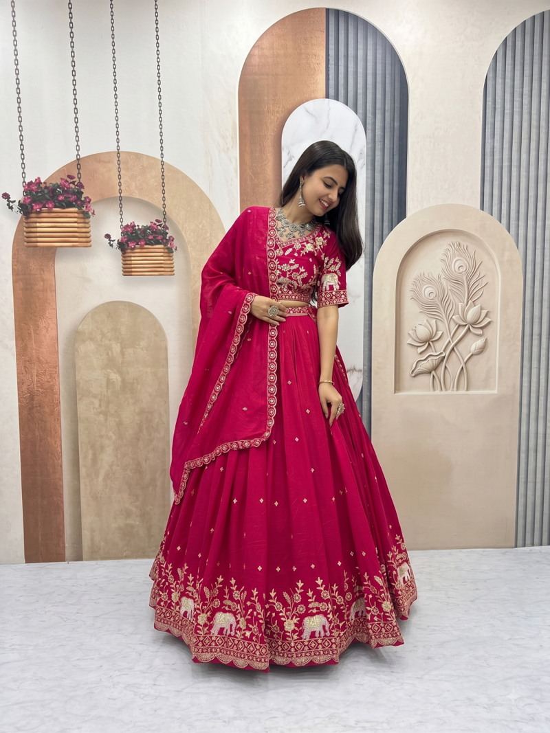 Elephant Threadwork Lehenga Choli Set