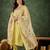 light-yellow fancy silk blend kurta set