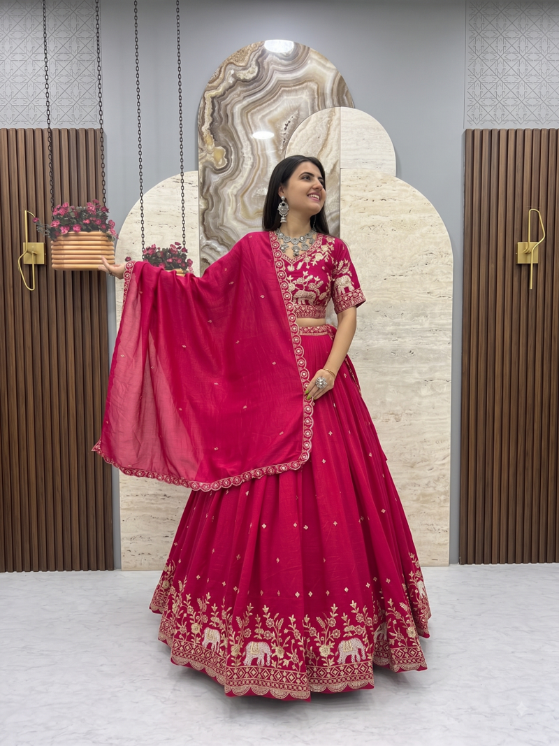 Elephant Threadwork Lehenga Choli Set