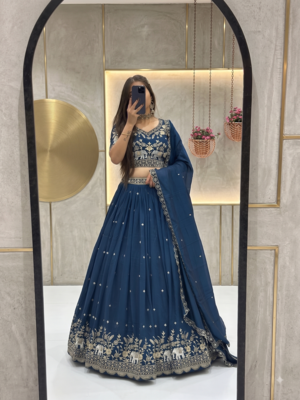 Elephant Threadwork Lehenga Choli Set 1