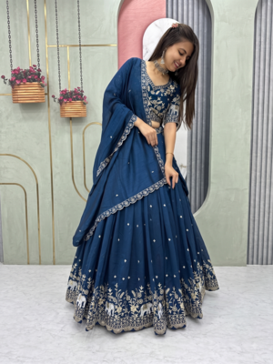 Elephant Threadwork Lehenga Choli Set 2