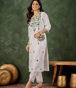 pear fancy silk blend kurta set