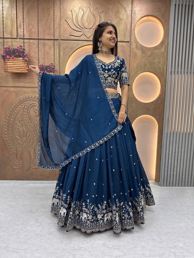 Elephant Threadwork Lehenga Choli Set